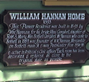 William Hannan Home exterior sign