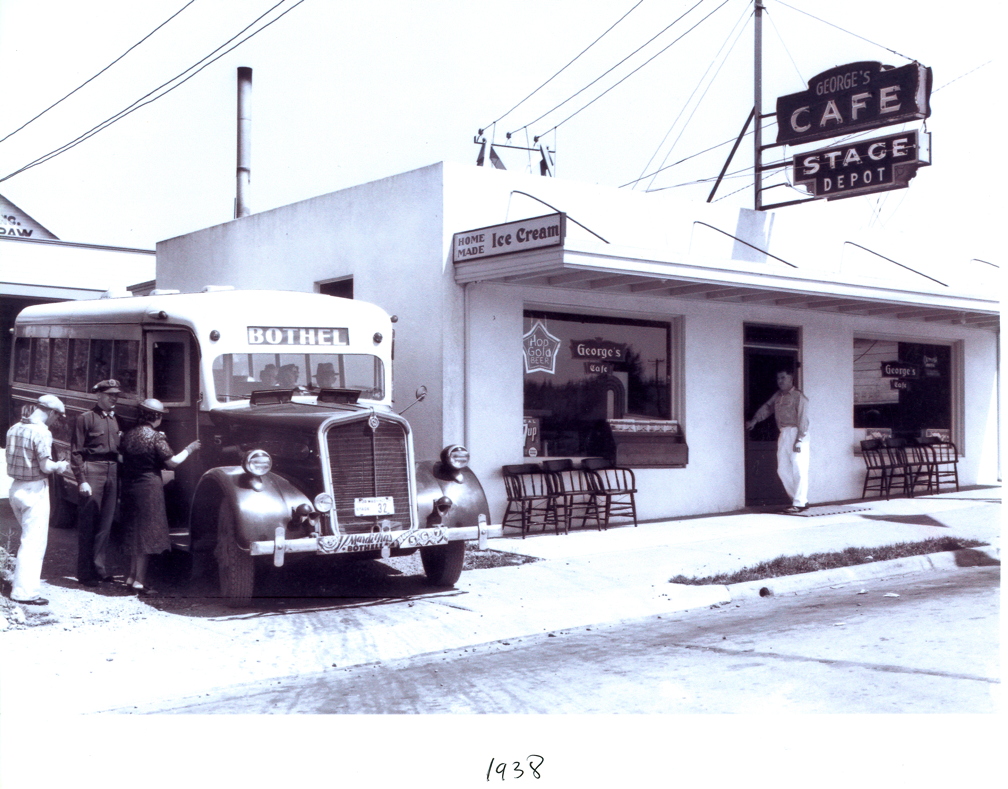 George's Cafe and Bus Depot, Main Street, 1938