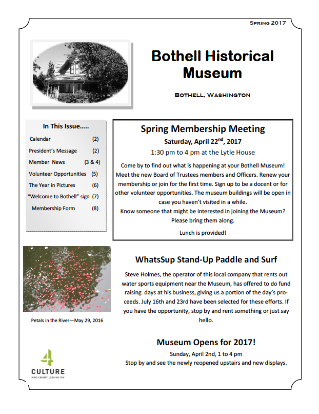 Spring 2017 Museum Newsletter